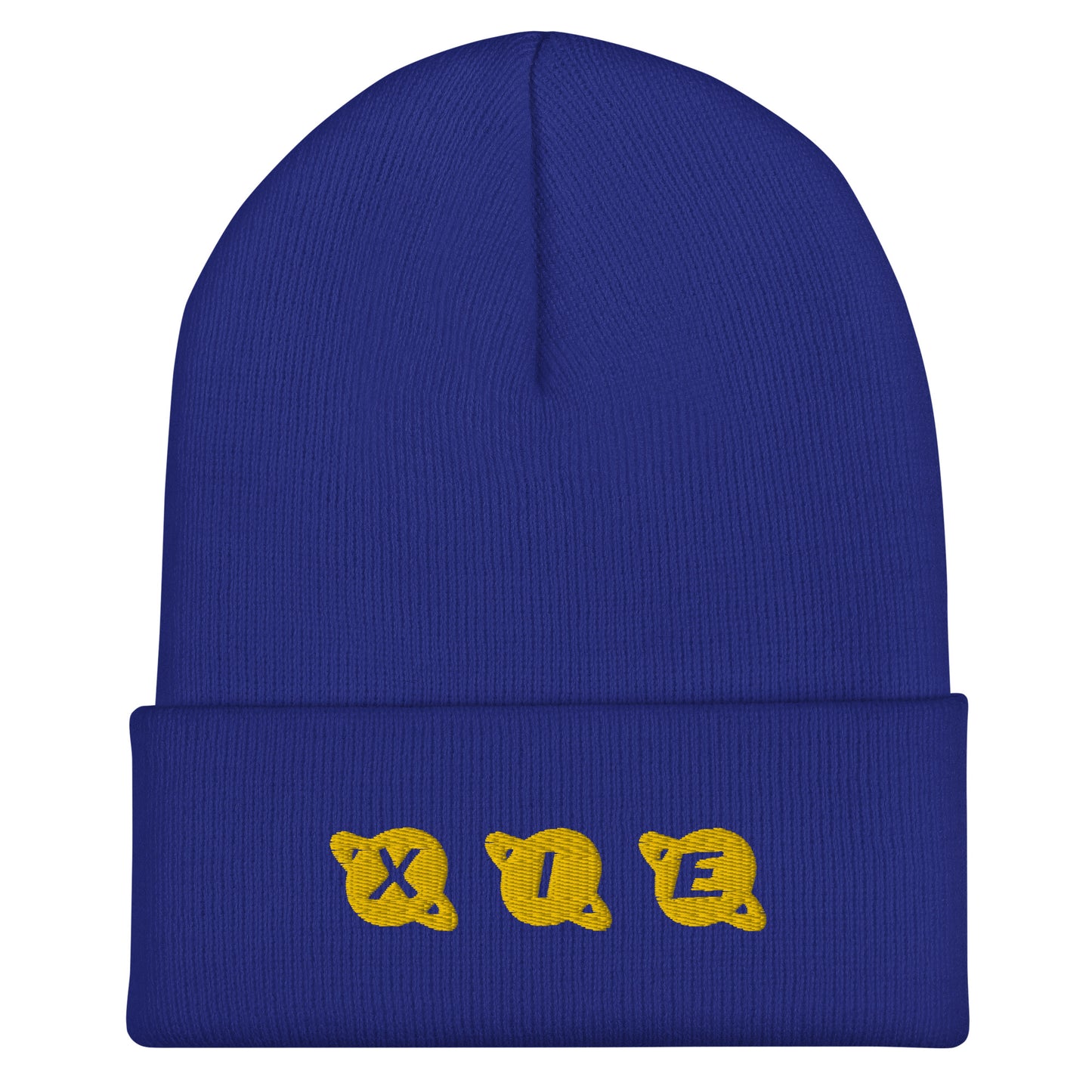 Royal beanie with golden embroidered “Xie” styled as celestial planets