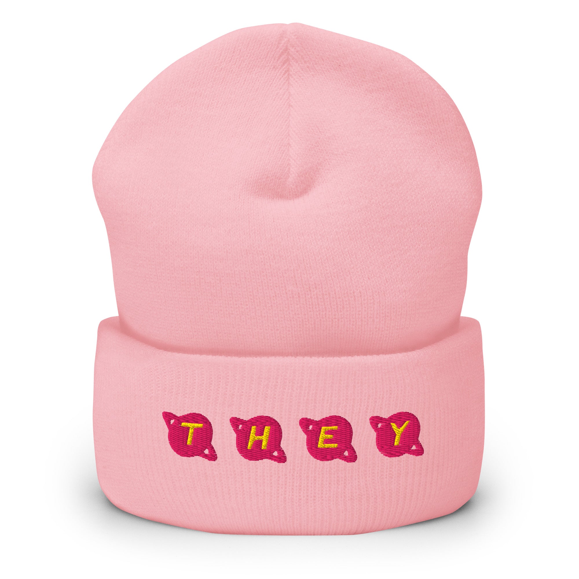 Custom pronoun beanie – Galactic Flow