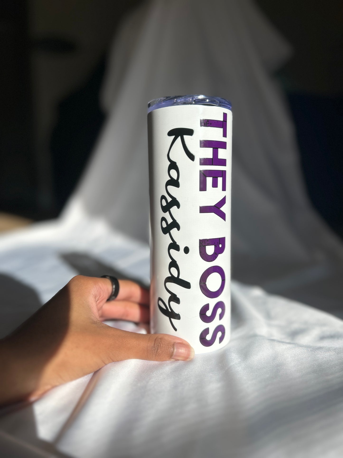 Custom nonbinary pronoun tumbler – Galactic Flow