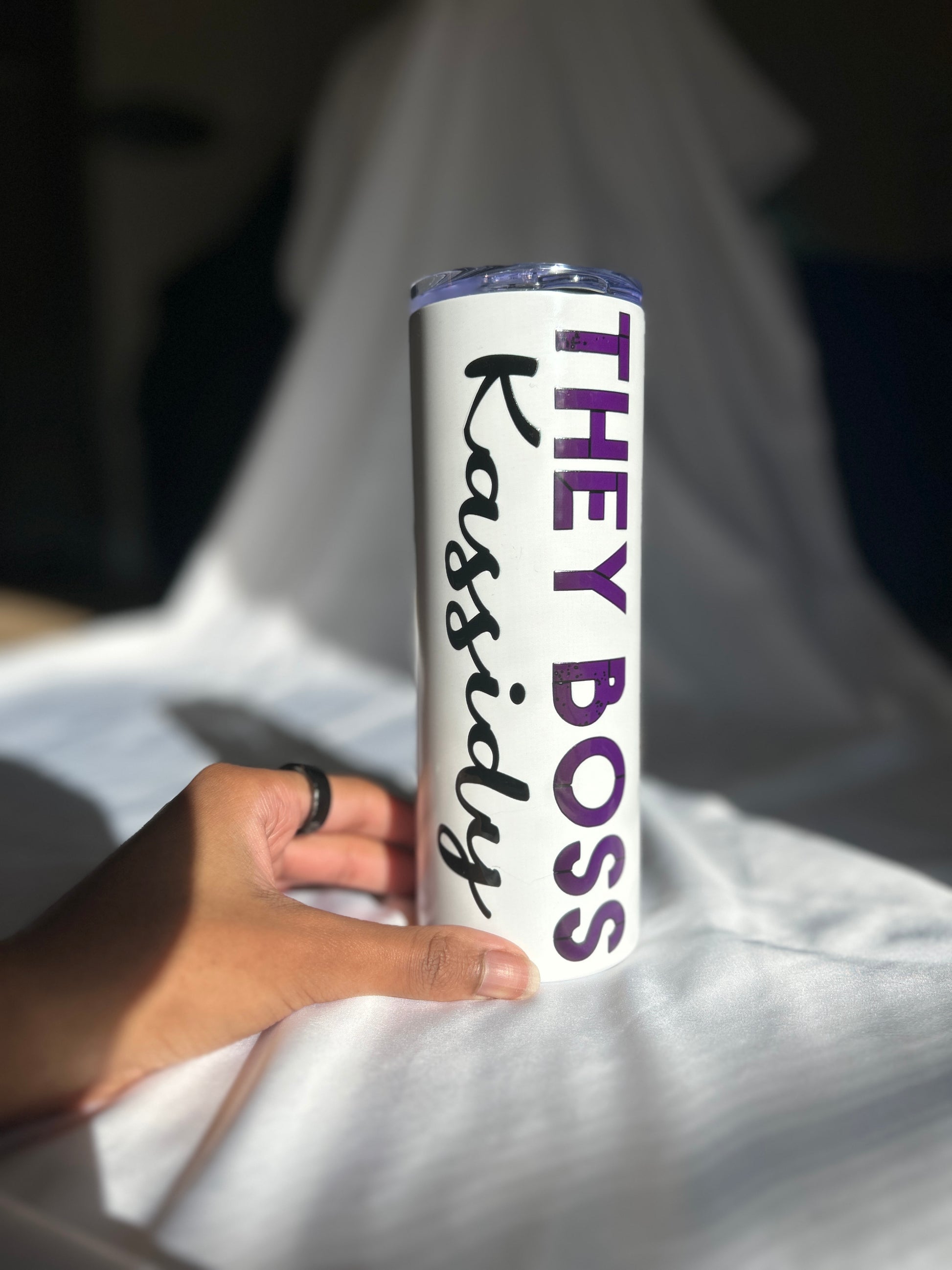 Custom nonbinary pronoun tumbler – Galactic Flow