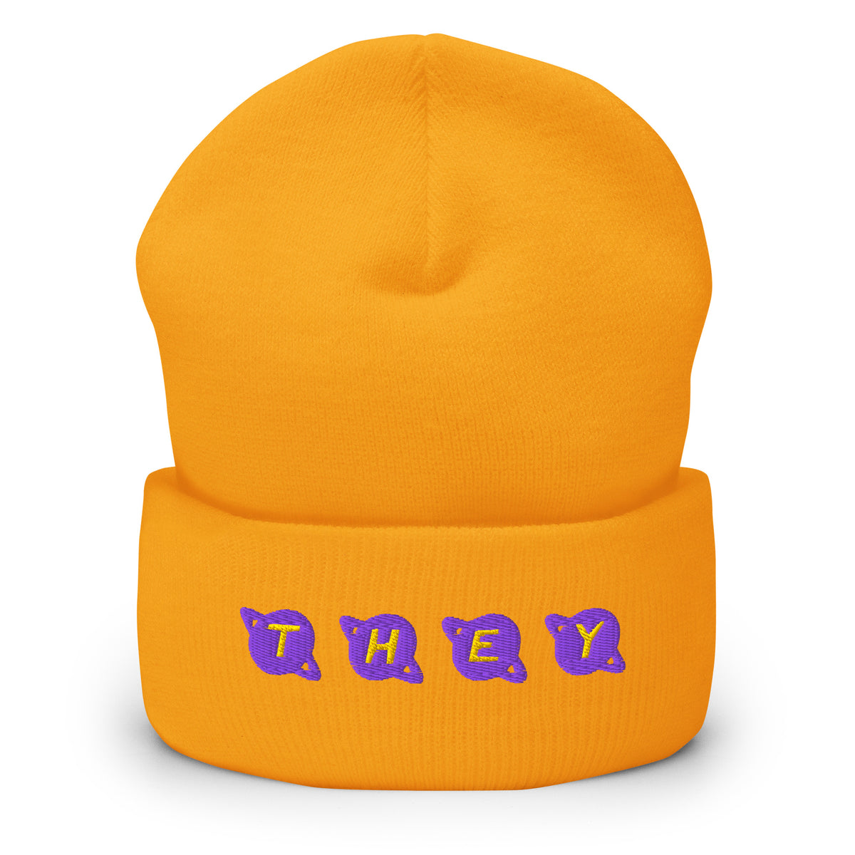 Custom pronoun beanie – Galactic Flow